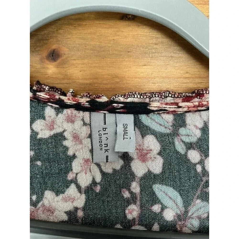 Anthropologie Bl^nk London Floral dress Size Small Floral Print Slits In Front - Picture 5 of 9